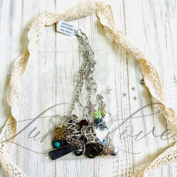 FREE PEOPLE Maxamillion Charm Necklace World Traveler NWT - Picture 2 of 6